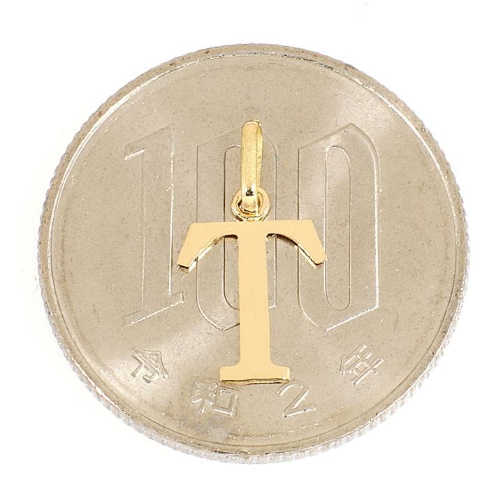 K18 18K イニシャル アルファベット T トップ ヘッド チャーム 新品