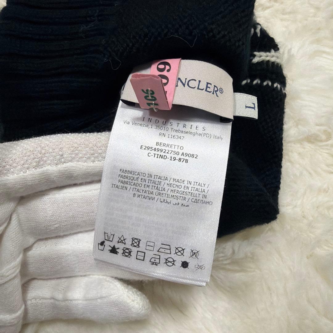 極美品 MONCLER モンクレール イニシャルM ニット帽 イタリア製