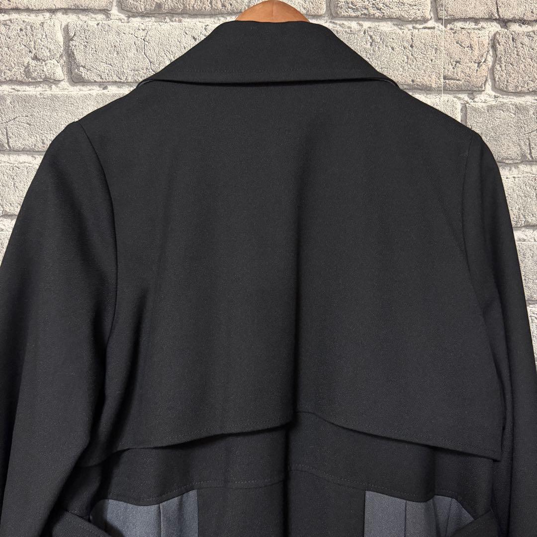 【美品】HARE　バイカラープリーツコート　ブラック　ベルト付