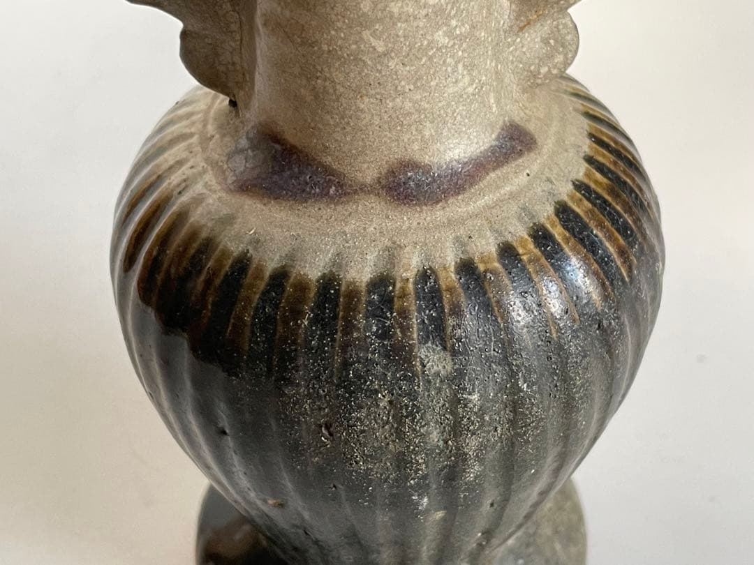 骨董　アンティーク　琉球古陶　沖縄　仏花器　花瓶　やちむん　合わせ箱