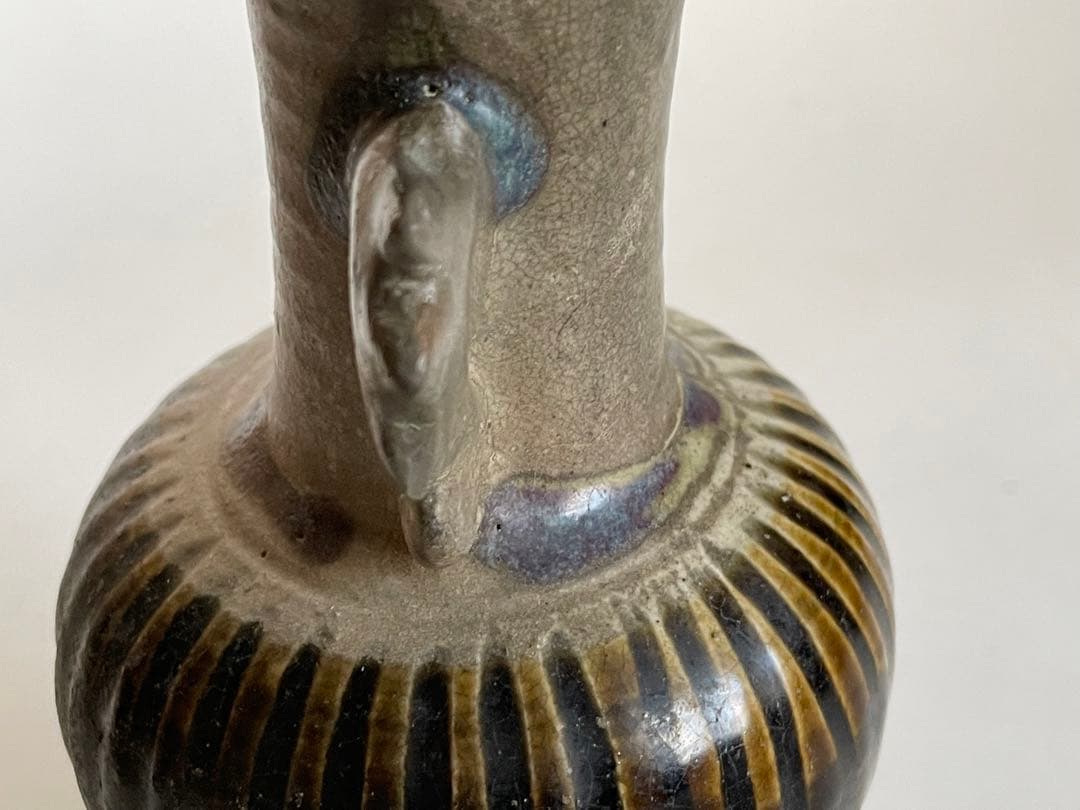 骨董　アンティーク　琉球古陶　沖縄　仏花器　花瓶　やちむん　合わせ箱