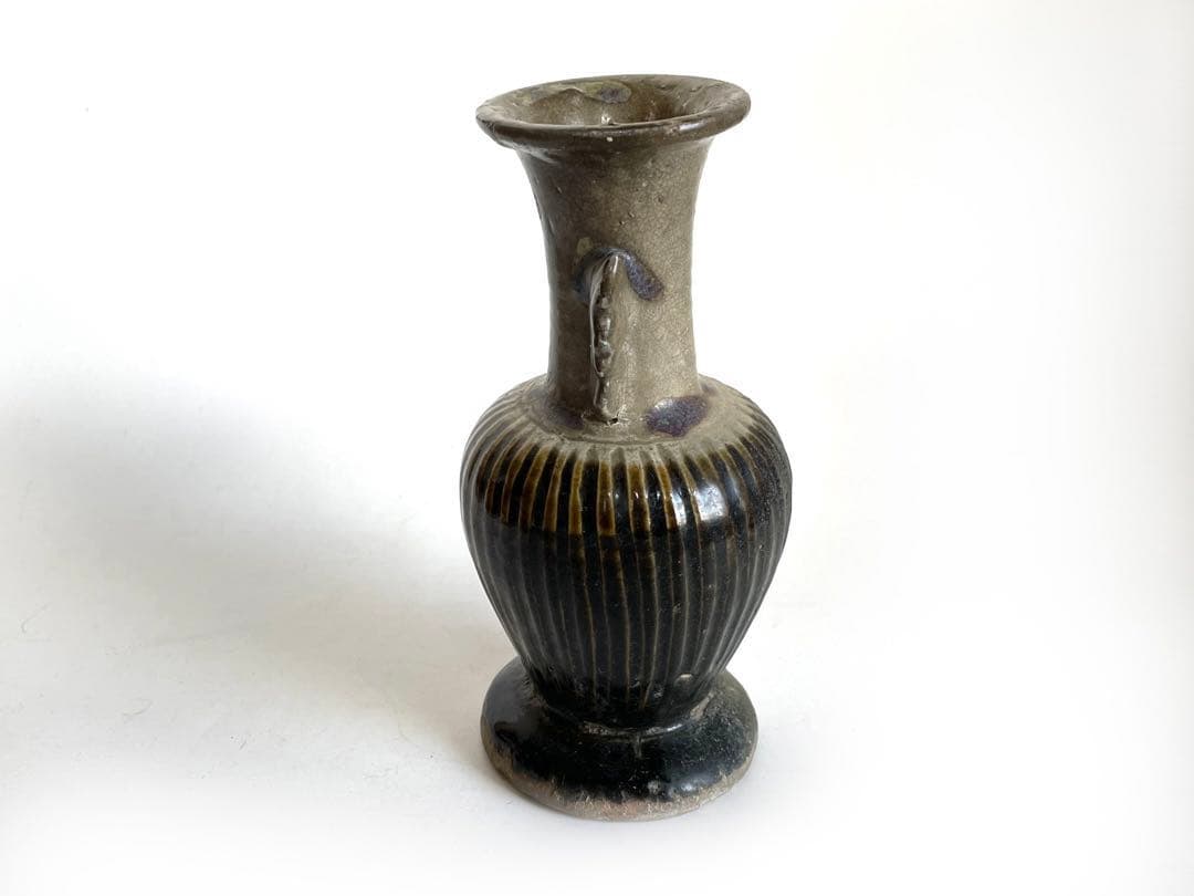 骨董　アンティーク　琉球古陶　沖縄　仏花器　花瓶　やちむん　合わせ箱