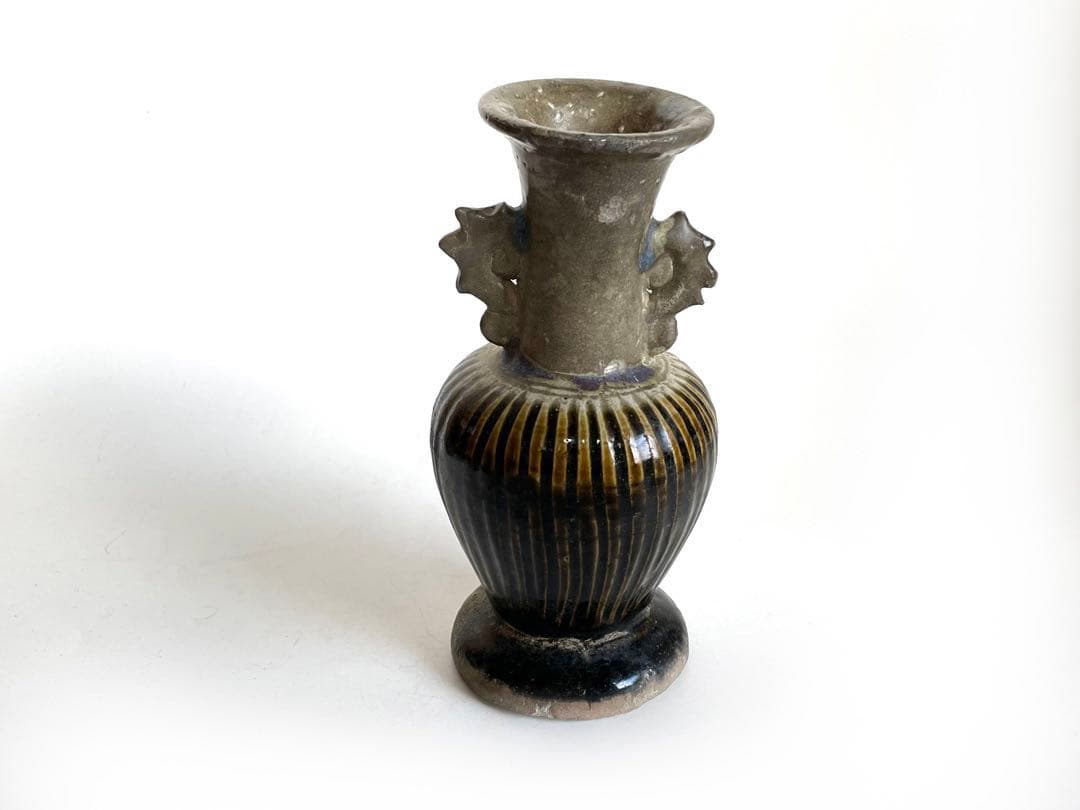 骨董　アンティーク　琉球古陶　沖縄　仏花器　花瓶　やちむん　合わせ箱