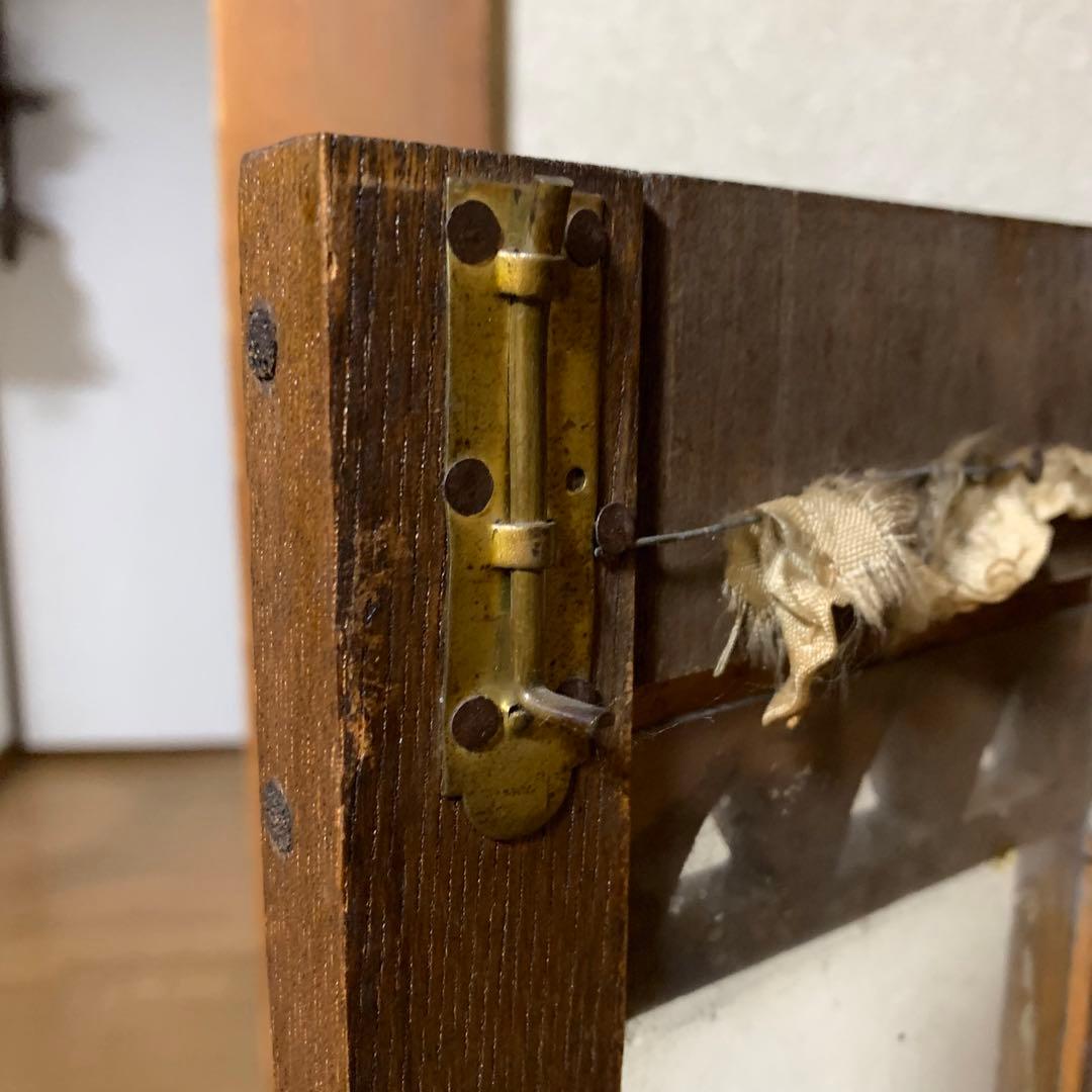 購入者決定❗️昭和レトロ木製キャビネット ダイヤガラス戸棚 飾り棚 食器棚