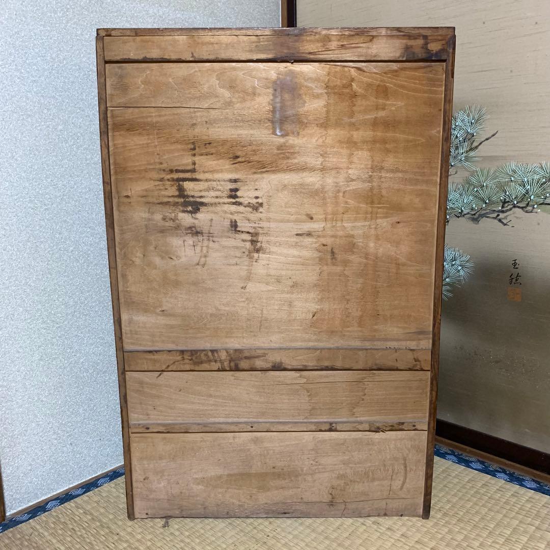 購入者決定❗️昭和レトロ木製キャビネット ダイヤガラス戸棚 飾り棚 食器棚