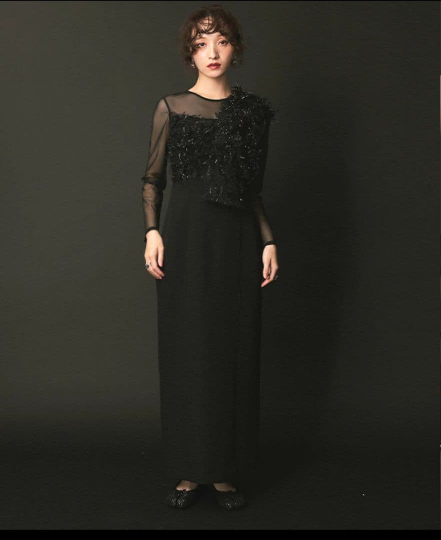 ANDRESD ブラック ドレス L 結婚式