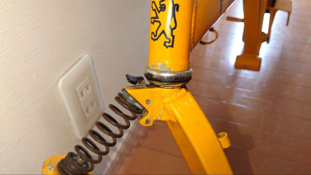 PEUGEOT 折りたたみ自転車フレーム イエロー 部品取り