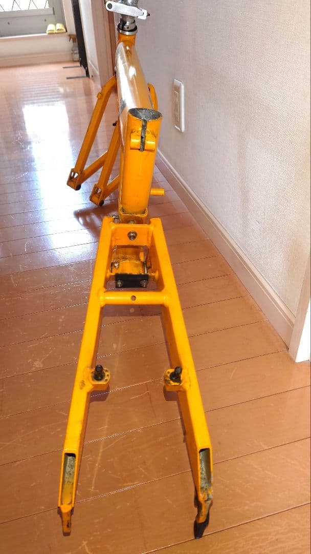 PEUGEOT 折りたたみ自転車フレーム イエロー 部品取り