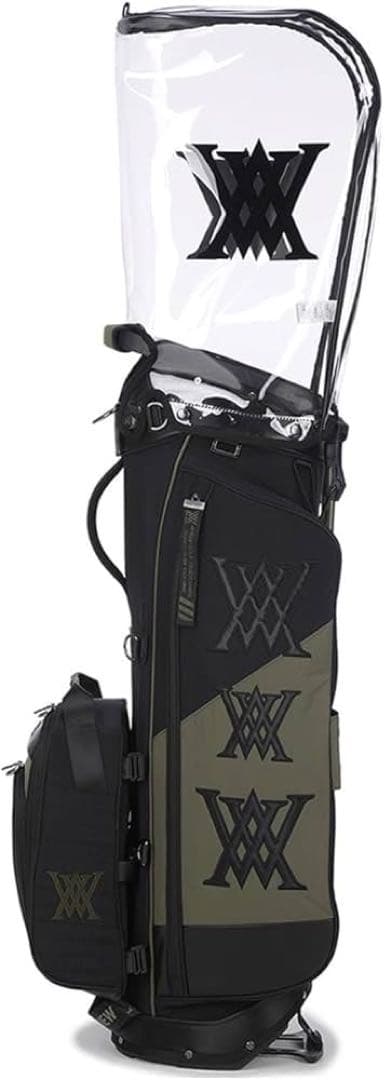【新春セール】ANEW アニュー ゴルフバッグ 黒/オリーブ 透明カバー付き