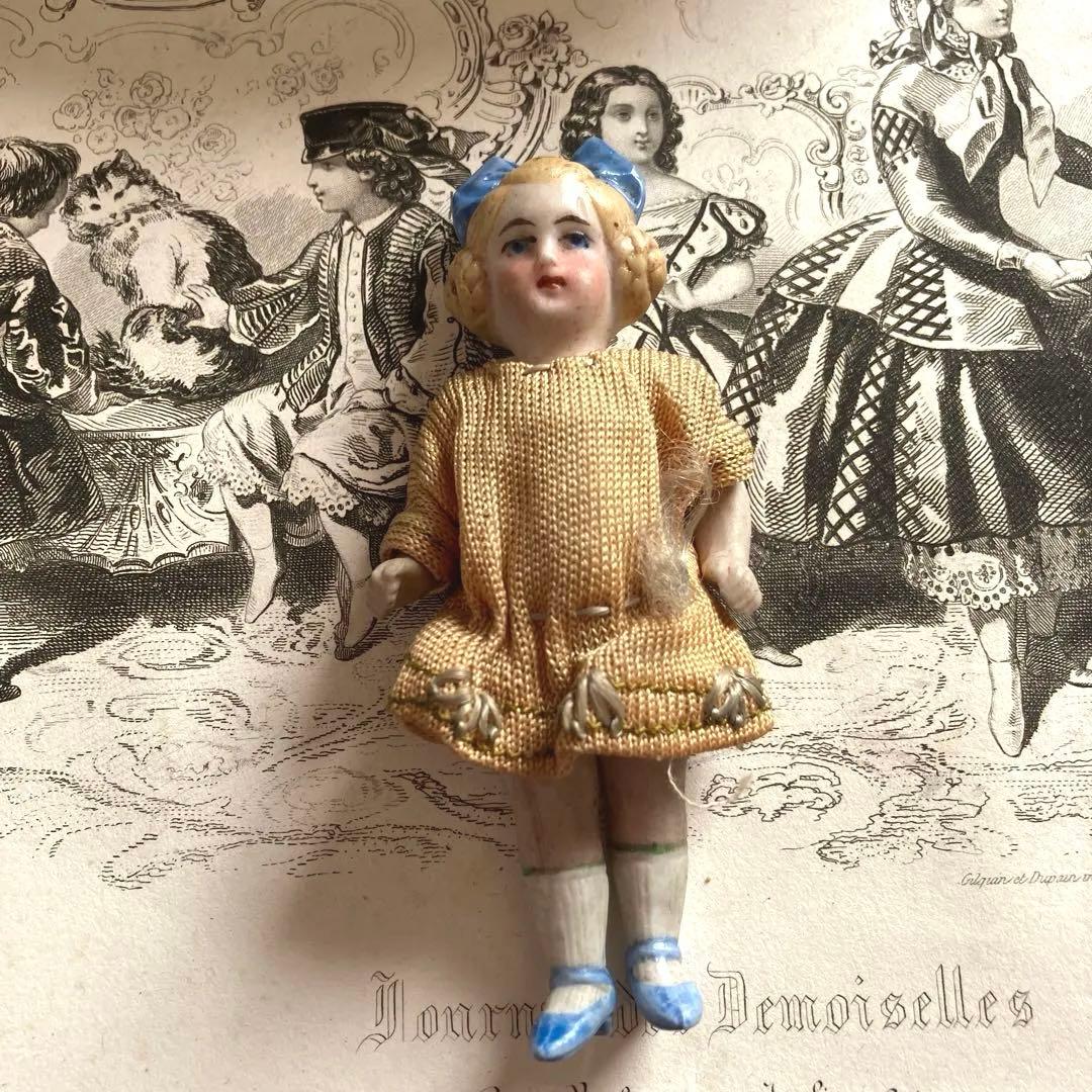 フランスアンティーク布花ブーケ　ドイツアンティーク紫色　すみれ色