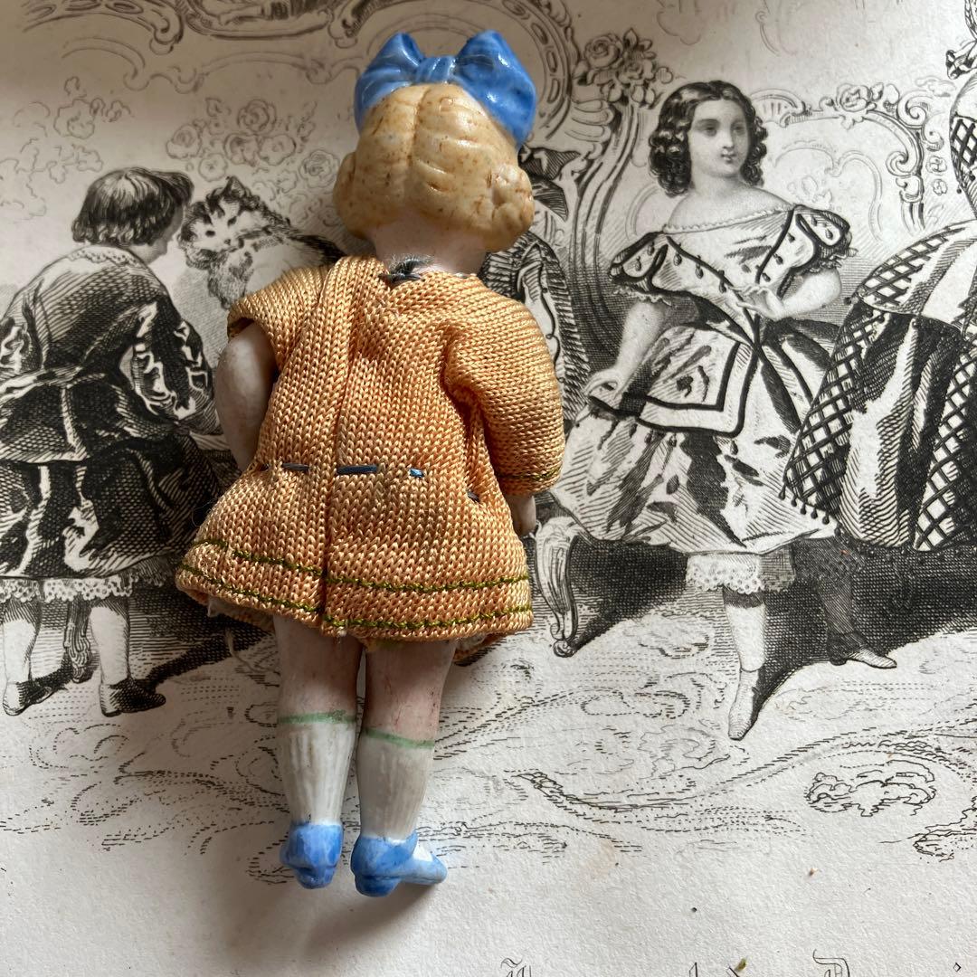 フランスアンティーク布花ブーケ　ドイツアンティーク紫色　すみれ色