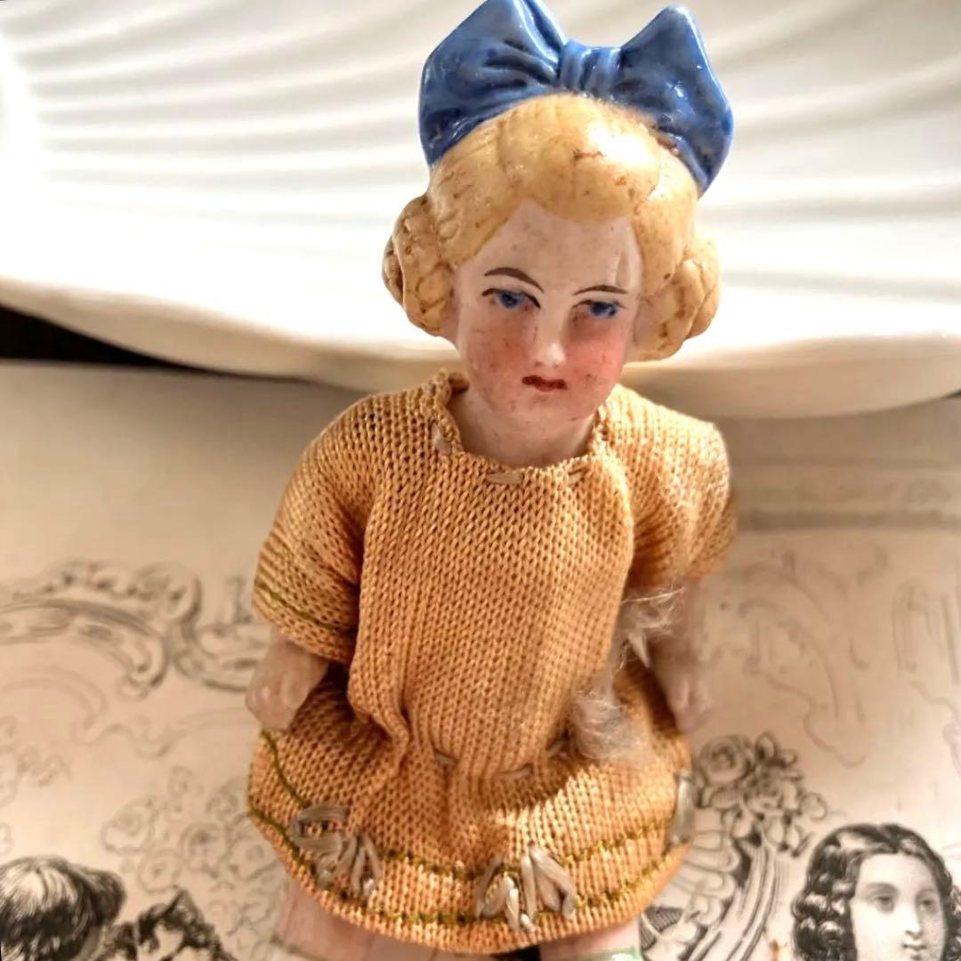 フランスアンティーク布花ブーケ　ドイツアンティーク紫色　すみれ色