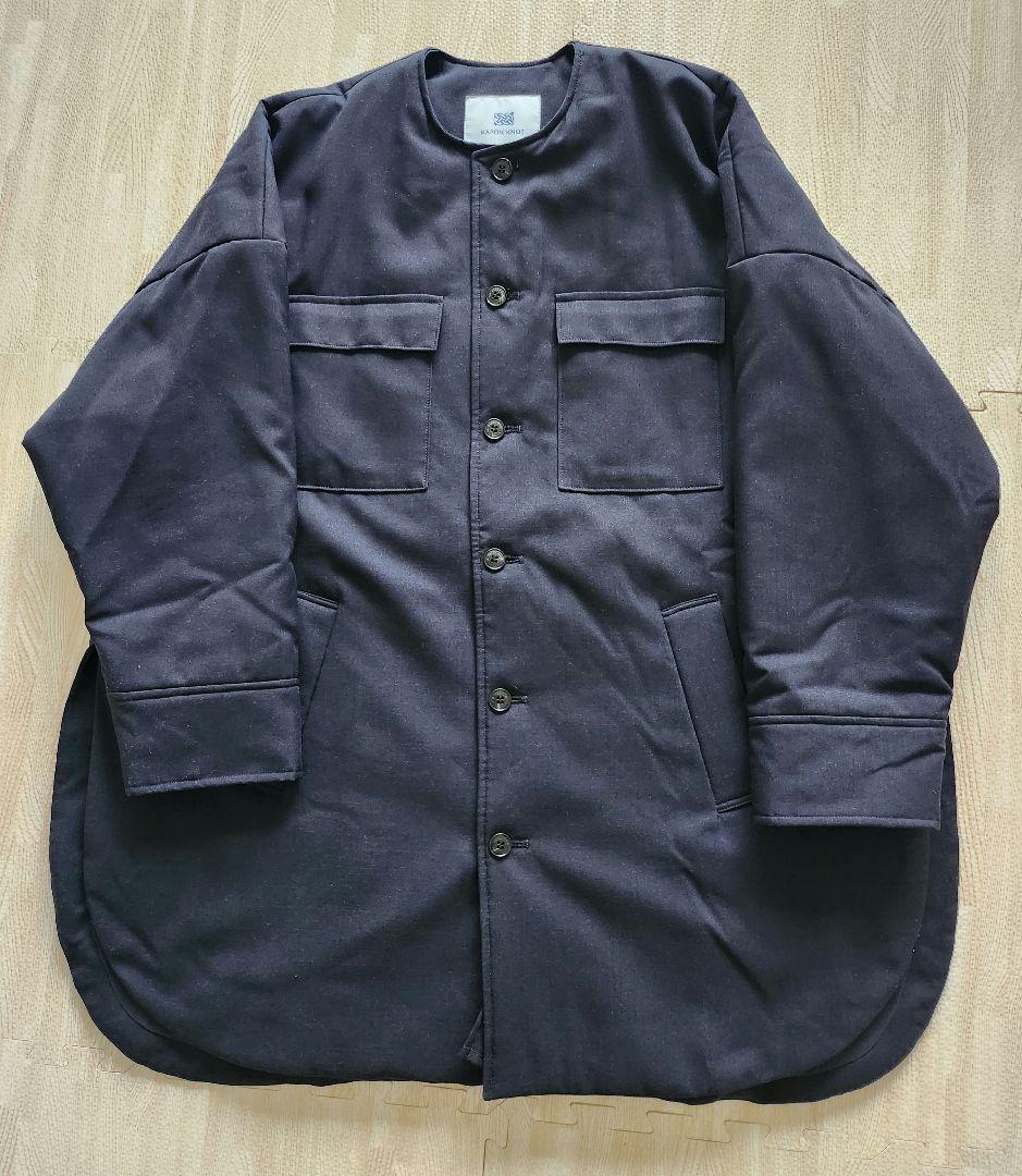 カポックノット Kapok Knot ノーカラーポンチョ シャツ ジャケット