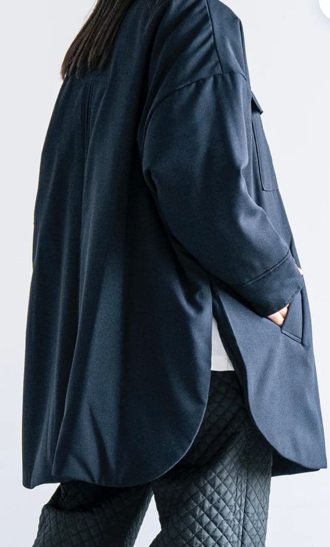 カポックノット Kapok Knot ノーカラーポンチョ シャツ ジャケット
