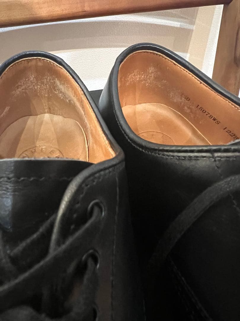 ウィールローブ、WHEELROVE黒 レザー シューズ25.5