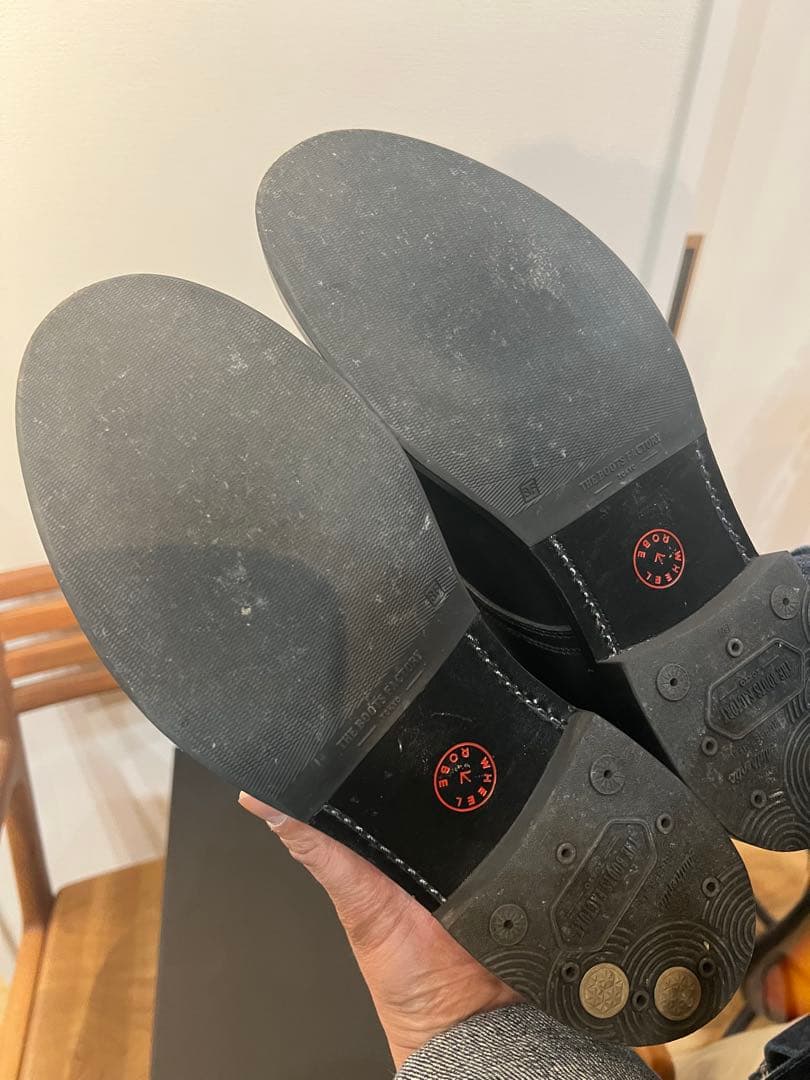 ウィールローブ、WHEELROVE黒 レザー シューズ25.5