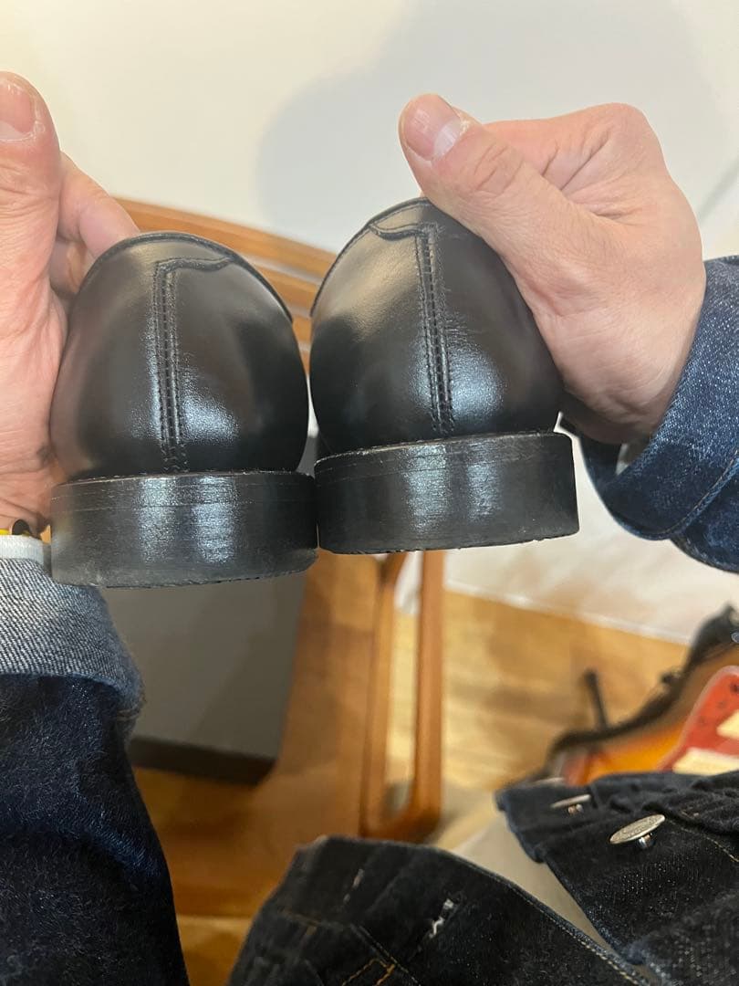 ウィールローブ、WHEELROVE黒 レザー シューズ25.5