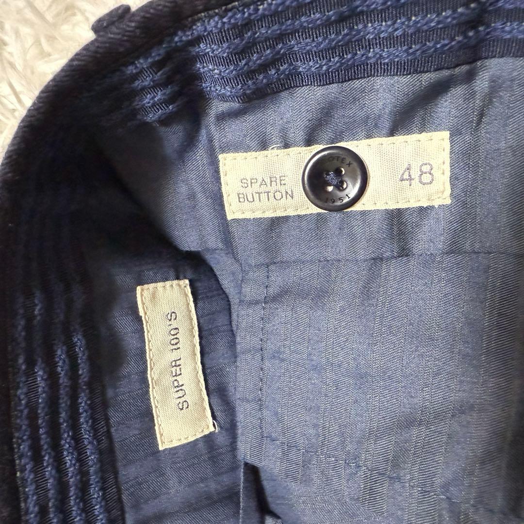 【美品】INCOTEX スラックス　ネイビー SUPER100