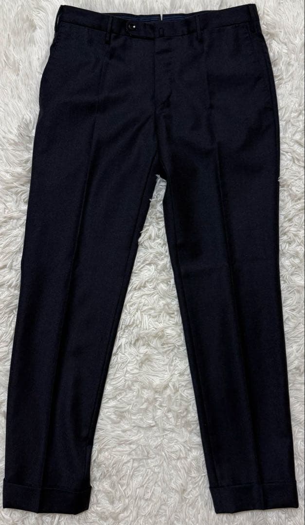 【美品】INCOTEX スラックス　ネイビー SUPER100