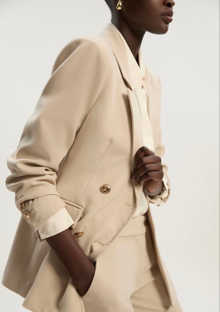 KarenMillen テーラードジャケット ベージュ ダブルボタン