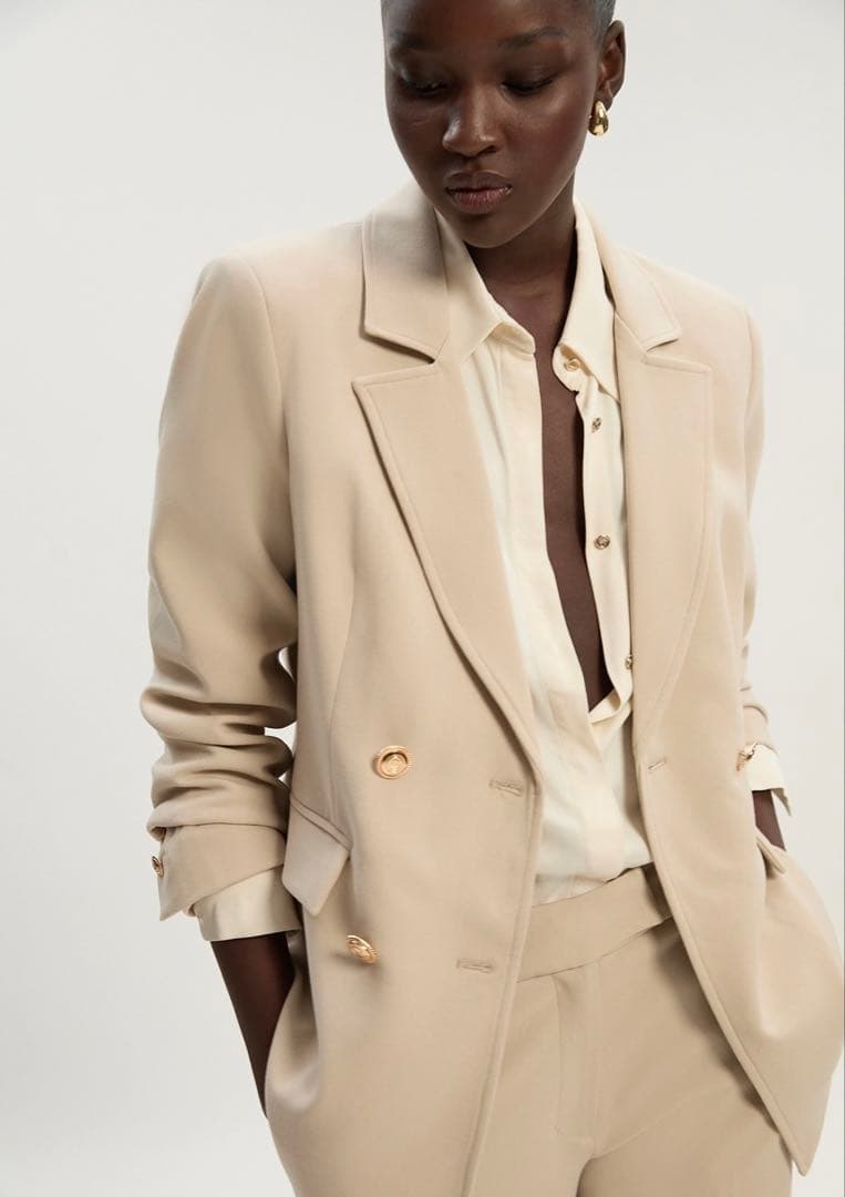 KarenMillen テーラードジャケット ベージュ ダブルボタン