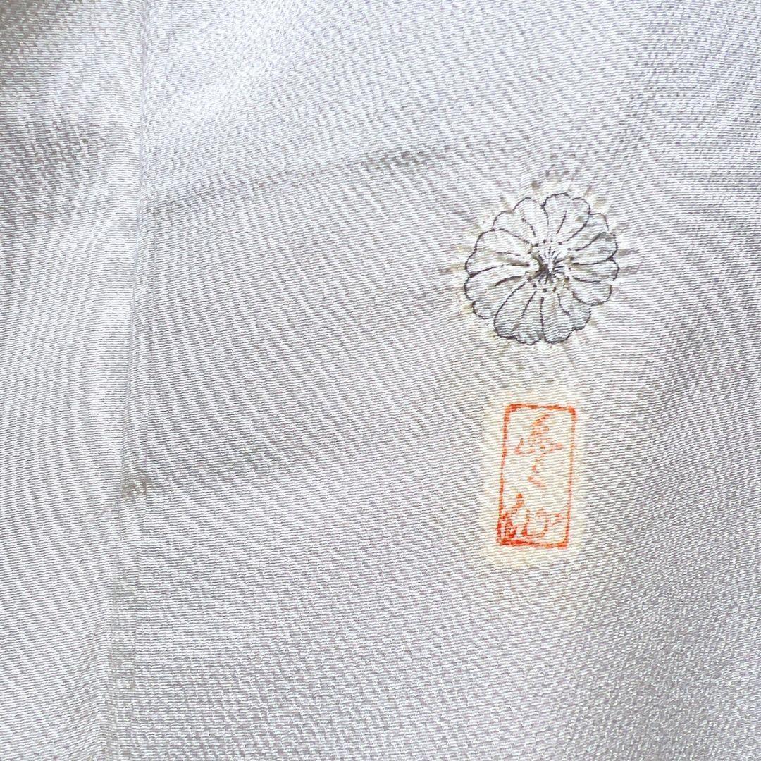 訪問着　作家もの　辻ヶ花　絞り　藤の花　淡色　着物　124b p ms