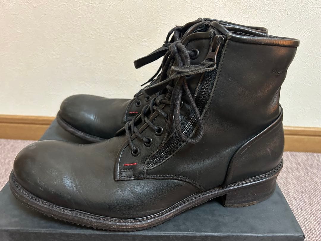 アルフレッドバニスター レザー ブーツ ダブルジッパー ブラック 41