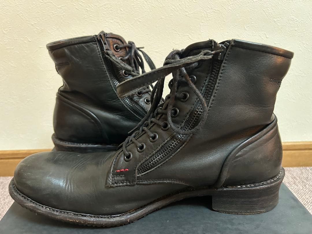 アルフレッドバニスター レザー ブーツ ダブルジッパー ブラック 41