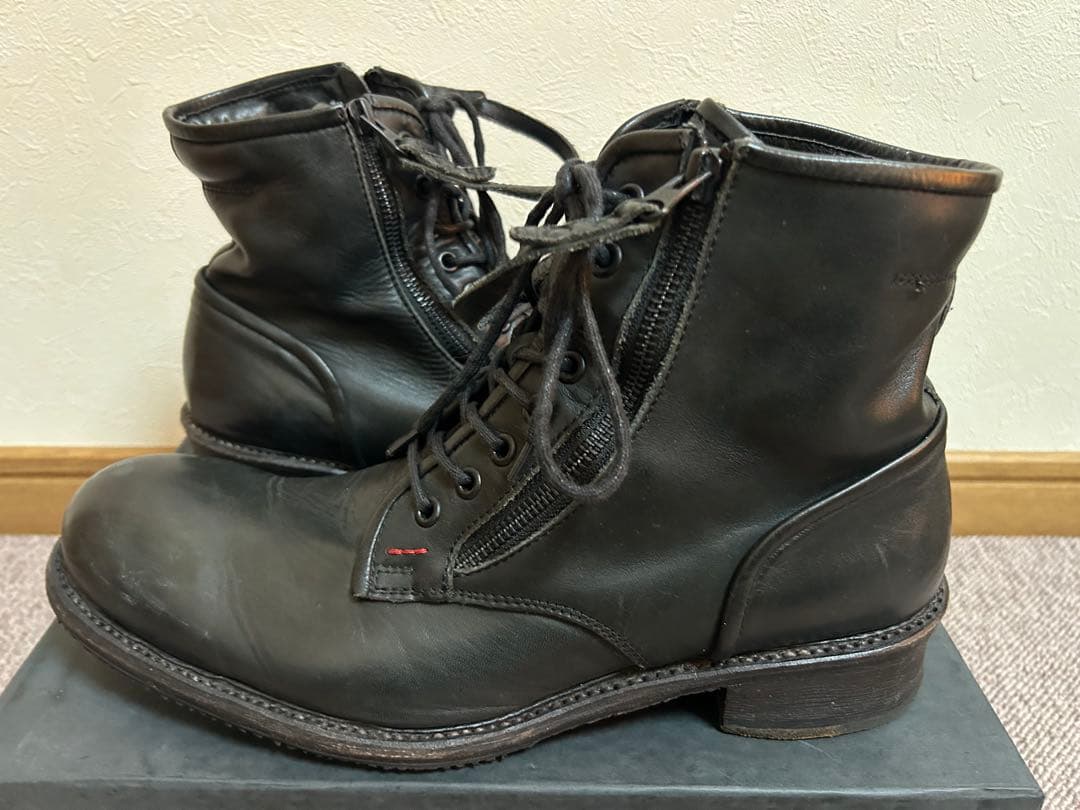 アルフレッドバニスター レザー ブーツ ダブルジッパー ブラック 41