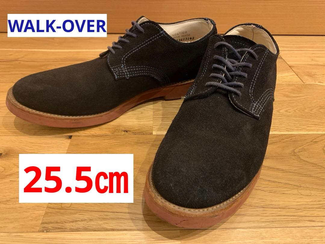 ウォークオーバーWALK-OVER DERBY NAVY SUEDE 25.5㎝