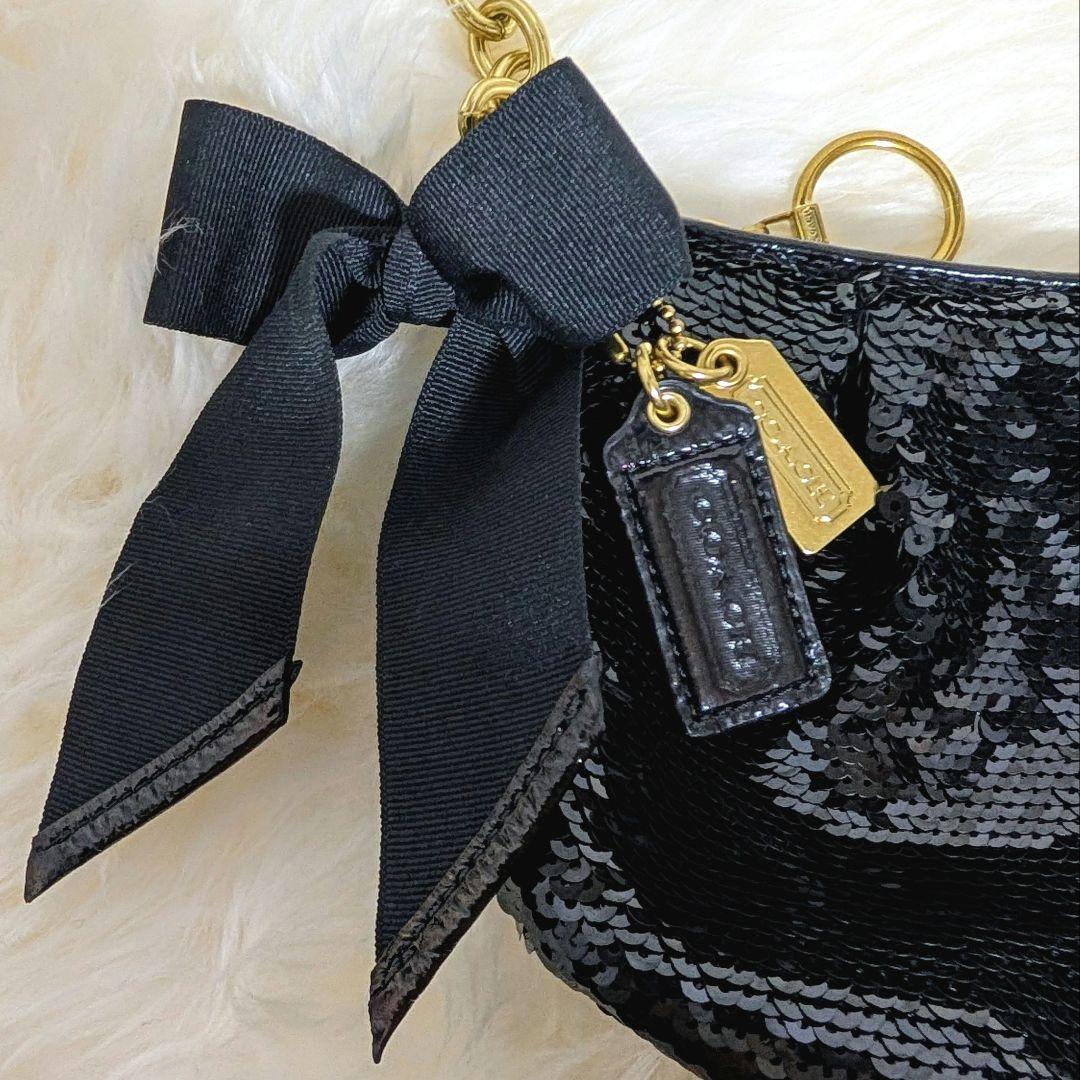 極美品✨COACH コーチ パーティーバッグ スパンコール アクセサリーポーチ