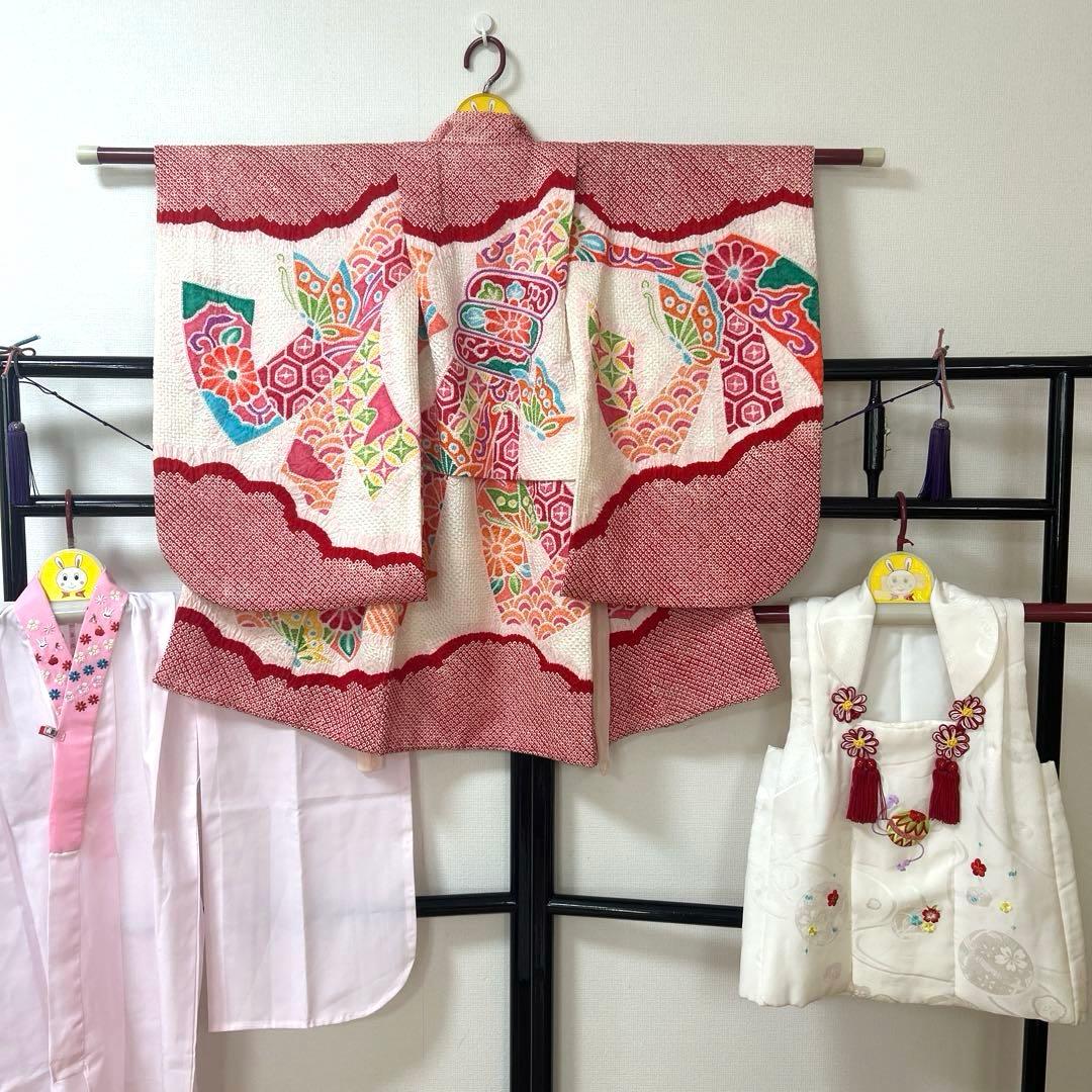 tsuki　No.94 七五三　3歳　　正絹被布セット　　本総絞り