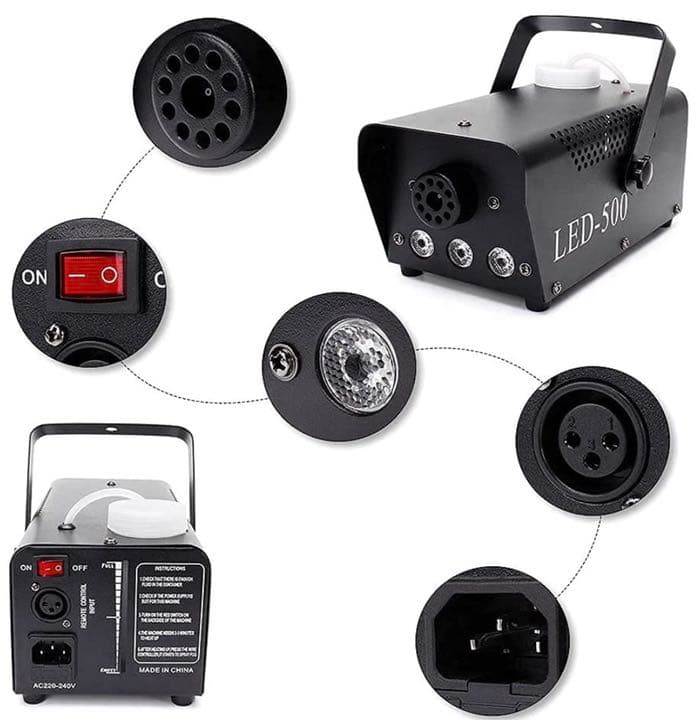 フォグマシン ステージフォグマシン 500W LED 赤　緑　青小型 リモコン付