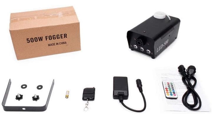 フォグマシン ステージフォグマシン 500W LED 赤　緑　青小型 リモコン付