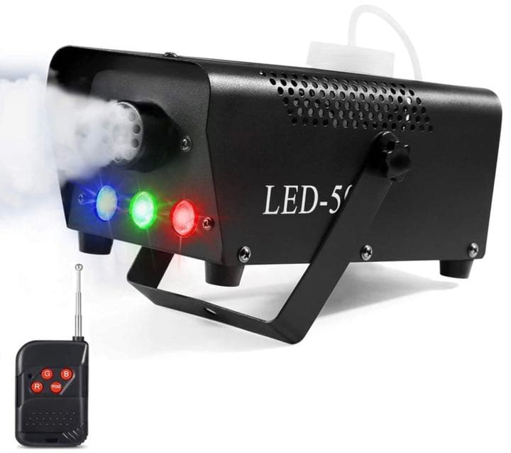 フォグマシン ステージフォグマシン 500W LED 赤　緑　青小型 リモコン付