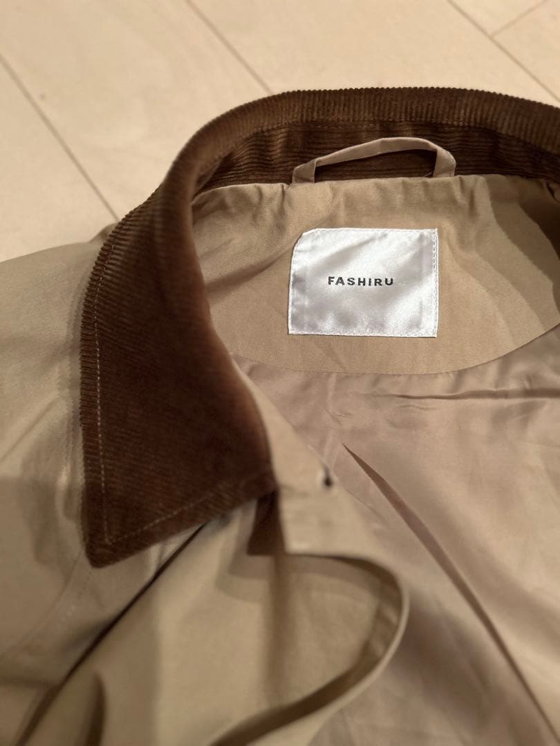 FASHIRU コーデュロイカラーステンカラーコート