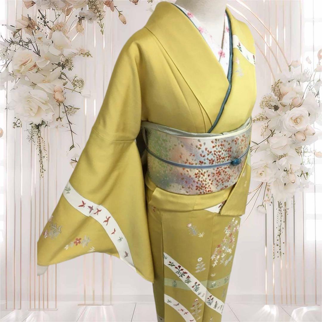 新春初売り価格❗️和装誌に載るような格別な【訪問着】未使用　手描き友禅・刺繍・金彩