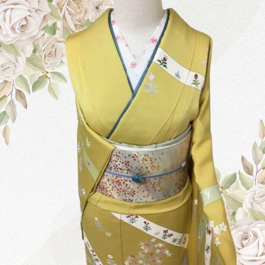 新春初売り価格❗️和装誌に載るような格別な【訪問着】未使用　手描き友禅・刺繍・金彩