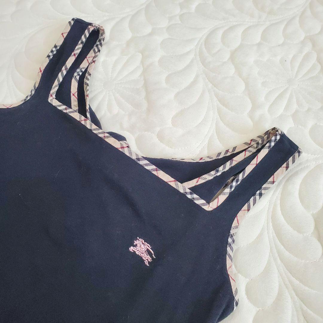 バーバリーブルーレーベル バックリボン ノバチェック ホースロゴ タンクトップ
