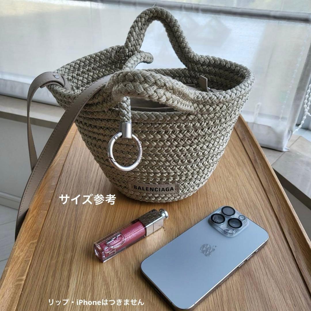 めめ　バレンシアガ　イビザ　ミニ　ベージュ　グレージュ　かごバッグ