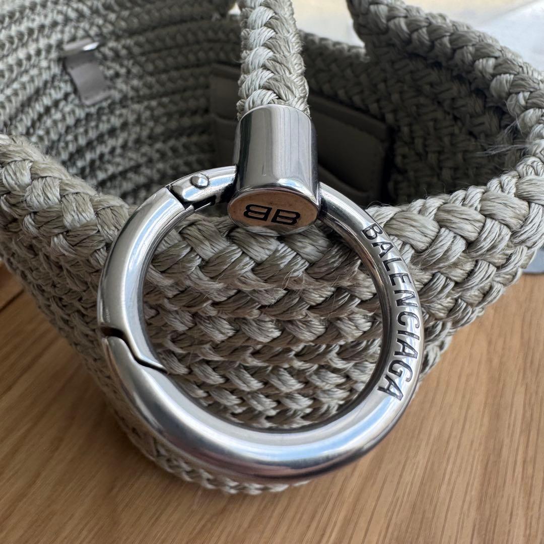 めめ　バレンシアガ　イビザ　ミニ　ベージュ　グレージュ　かごバッグ