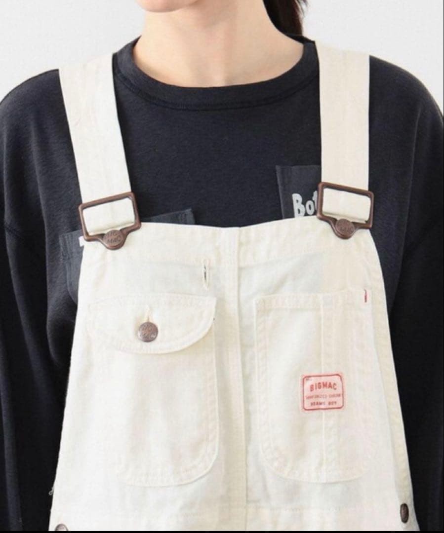 BIGMAC × BEAMS BOY / 別注 オーバーオール　アイボリー