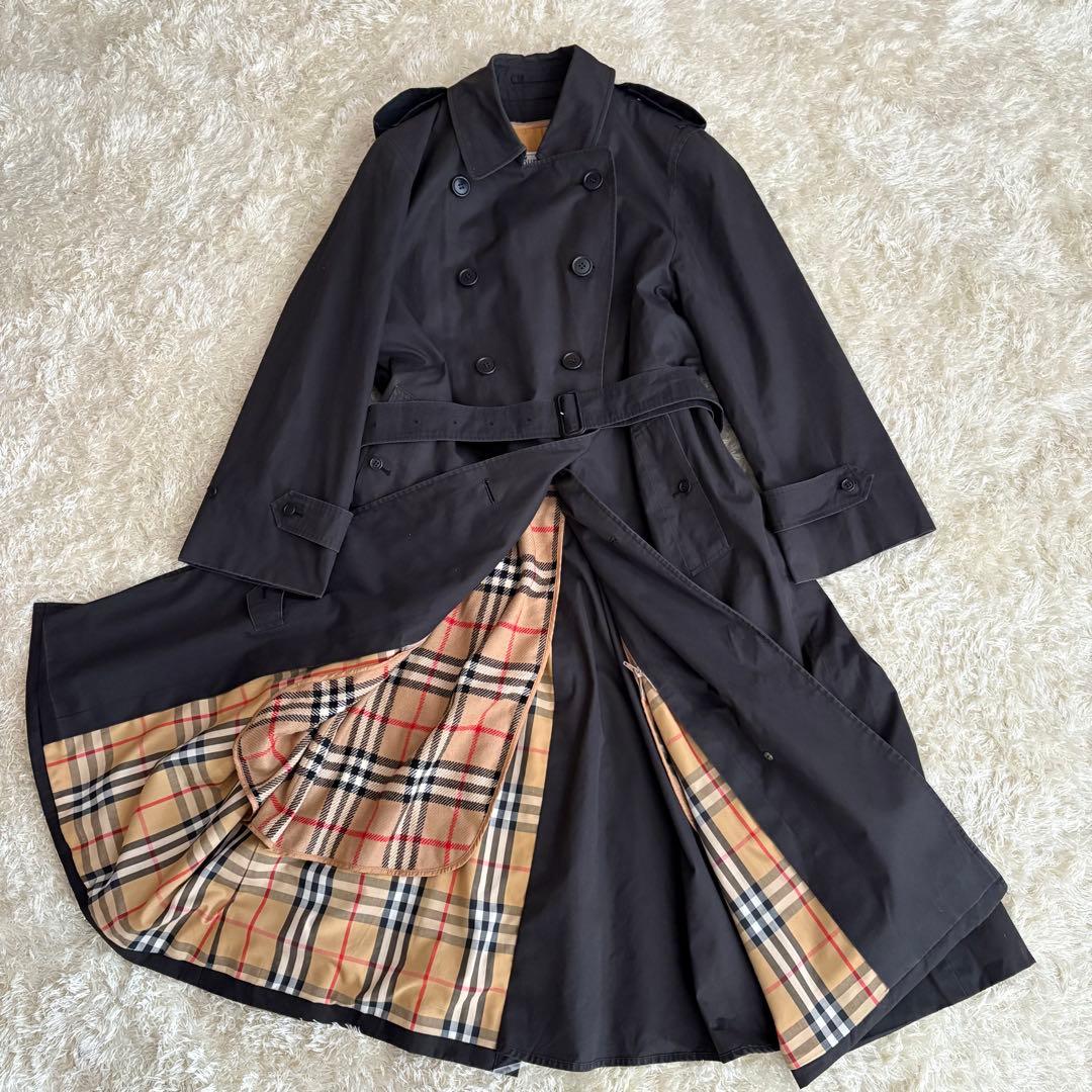 バーバリー トレンチコート ノバチェック ダブル ライナー M〜L 黒