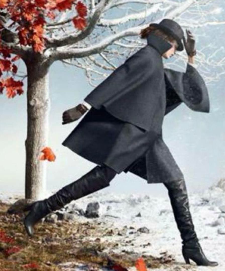 新品同様❣️エルメスHERMESケープマント カシミア100%コート