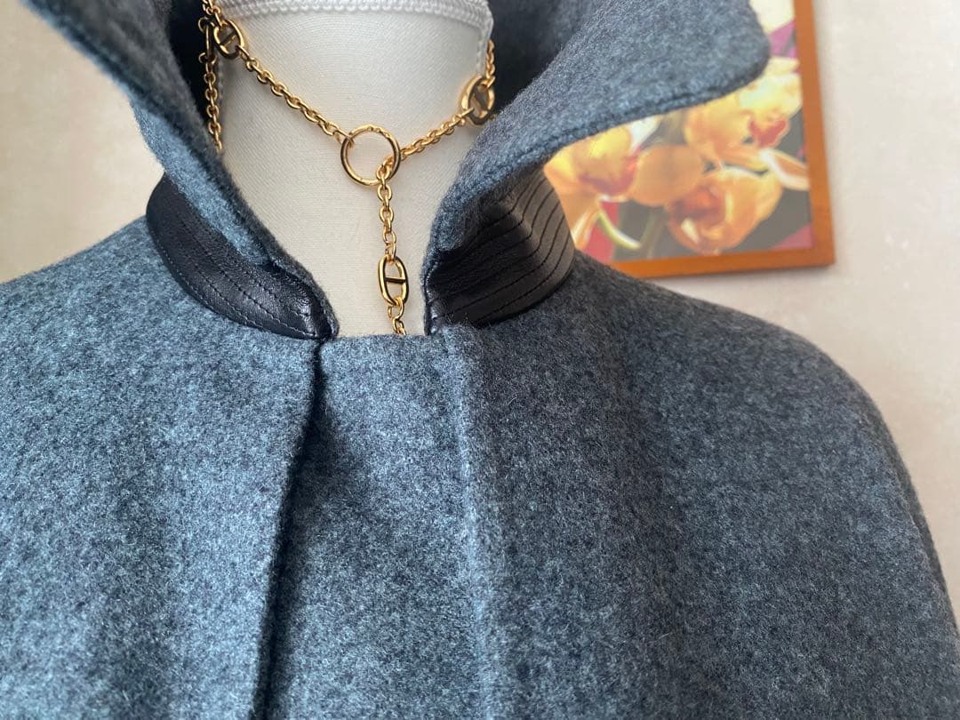 新品同様❣️エルメスHERMESケープマント カシミア100%コート