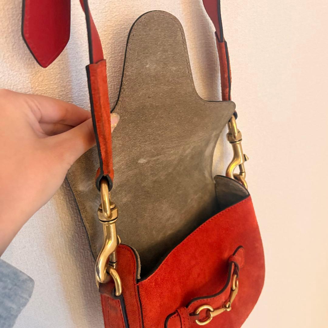 GUCCI レディウェブ ショルダーバッグ オレンジ