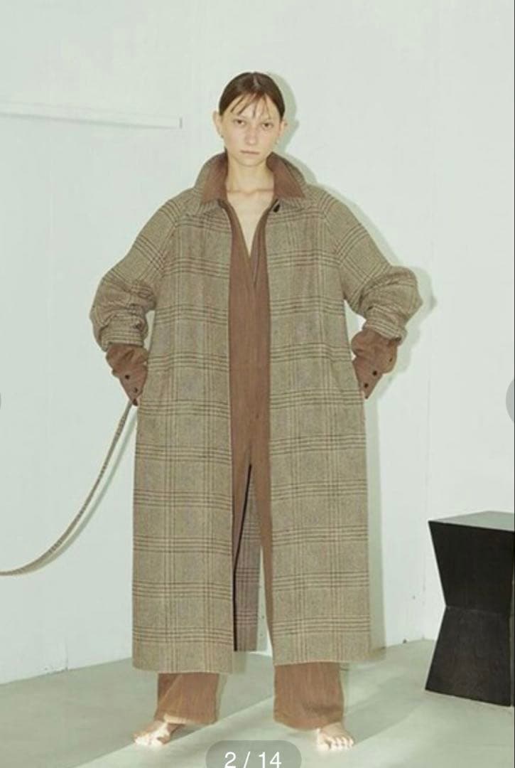 TODAYFUL ステンカラーチェックコート　36