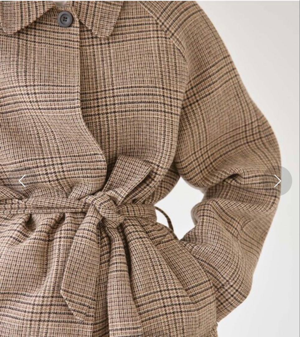 TODAYFUL ステンカラーチェックコート　36