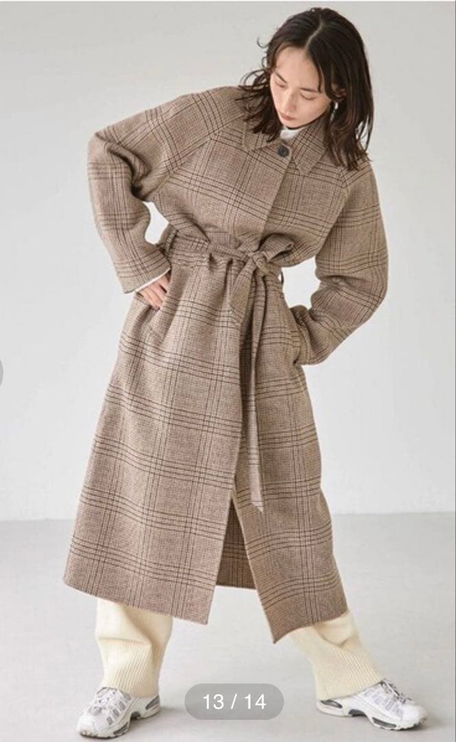 TODAYFUL ステンカラーチェックコート　36