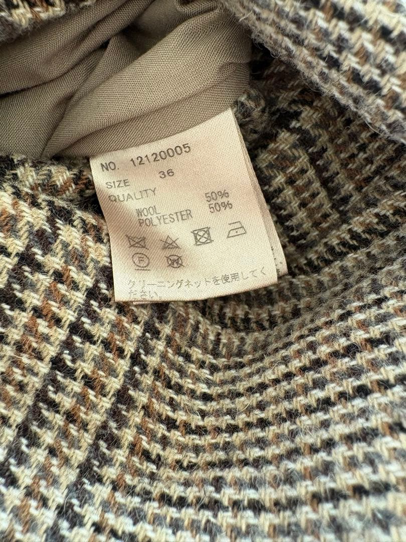 TODAYFUL ステンカラーチェックコート　36